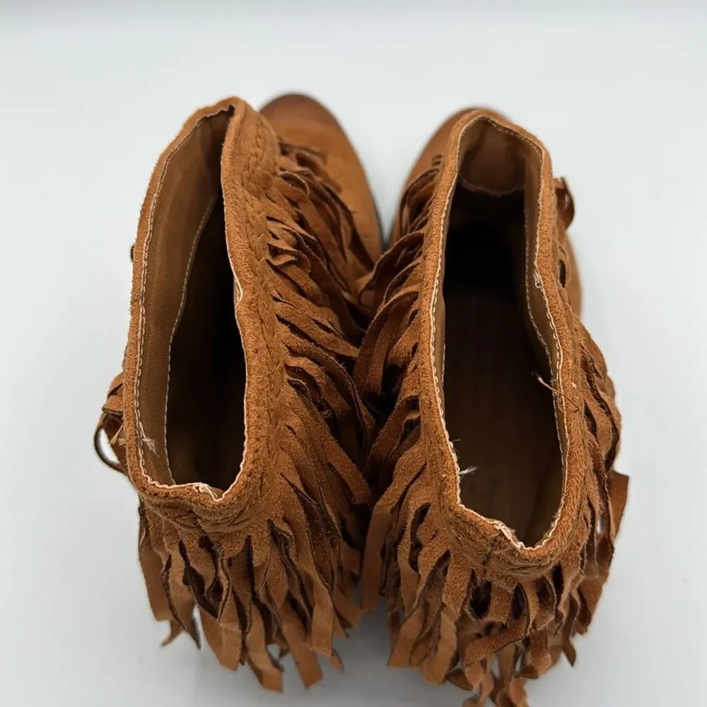 Qupid Fringe booties Tan Size 10 - Picture 8 of 9